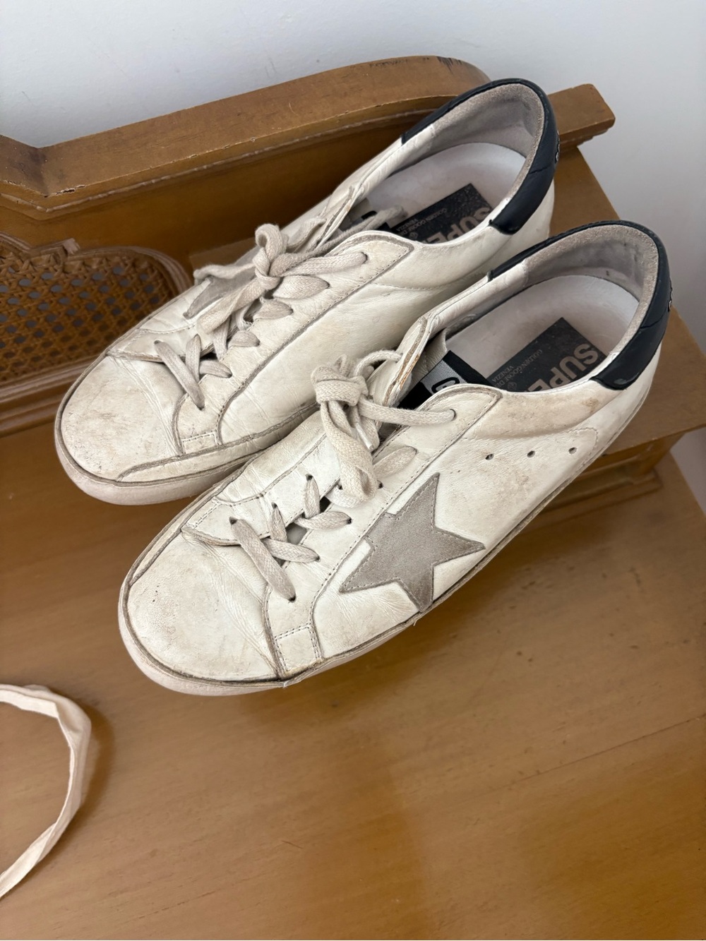 Authentic Golden Goose Style White Leather Star Sneakers  38